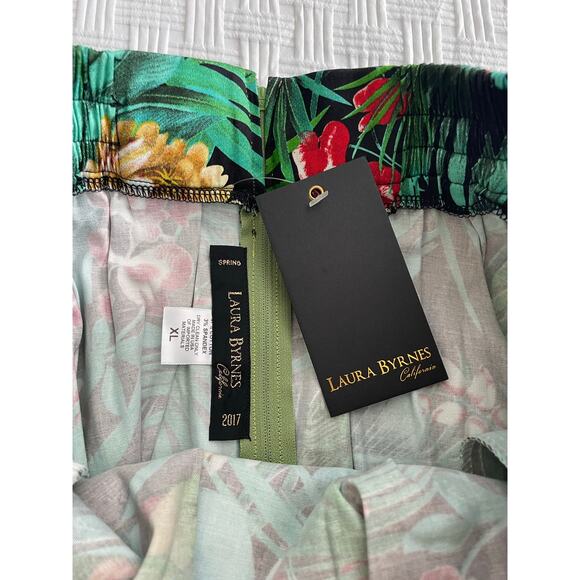 NWT Laura Byrnes Pinup Girl Little Jun Skirt Parrot Print in Hawaii Tropical XL - Picture 3 of 8
